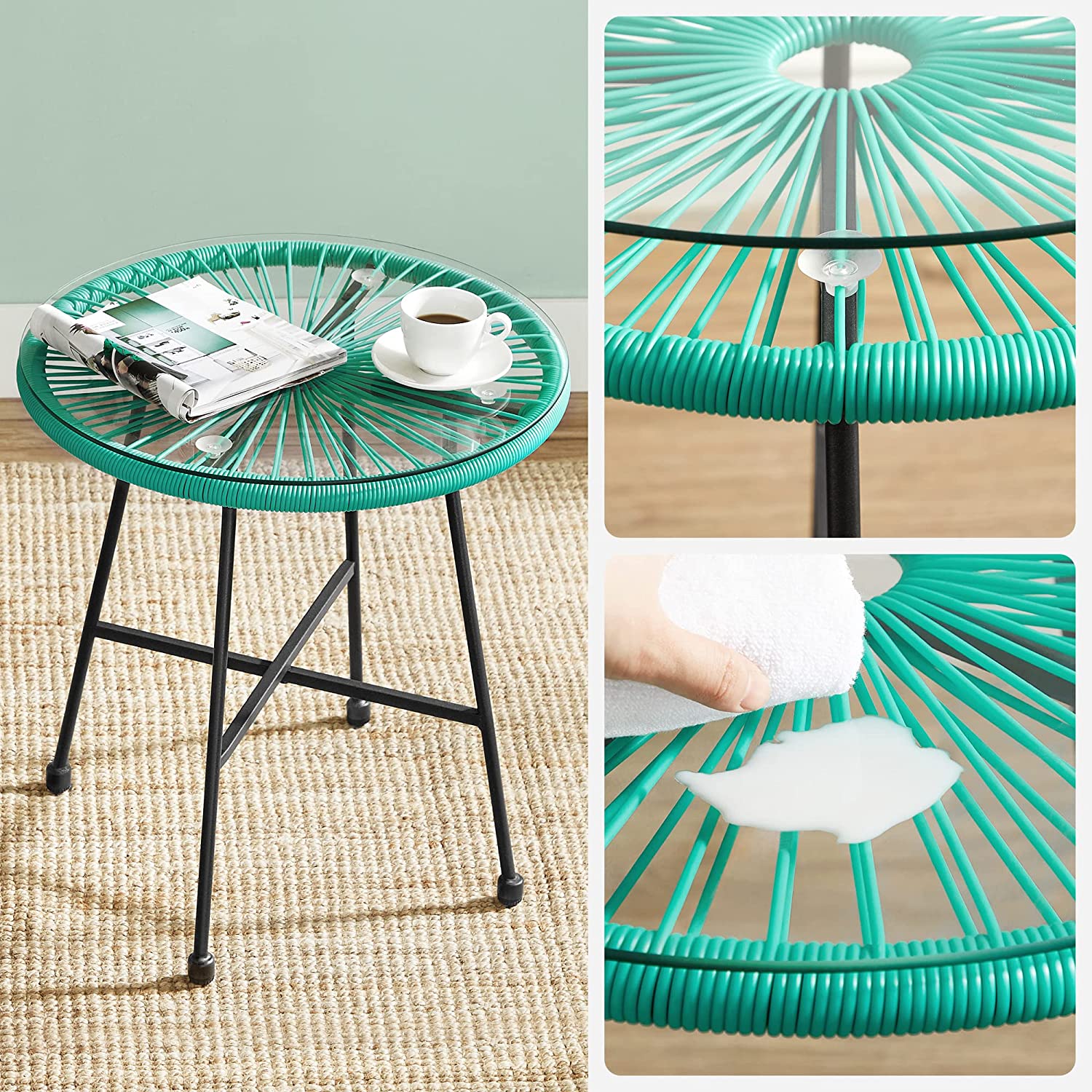 Lounge Set - Balkony Furniture - Garden Furniture Set - Set of 3 - Blue