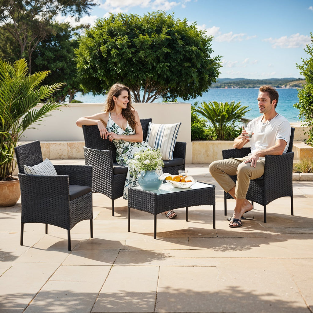 BALONSET - Garden Furniture Set från PE Polyrotan, Compact and Stylish
