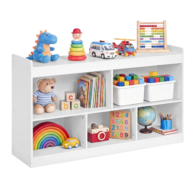 Kinderplank - 30 x 112,2 x 65 cm - Wolkenwit - 120 kg capaciteit bovenste plank - 20 kg per vak - Spaanplaat, MDF
