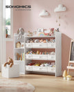 Speelgoedopbergrek - 30 x 113,1 x 104 cm - Wolkenwit - Maximaal 120 kg belastbaar - Vliesstof, spaanplaat, MDF