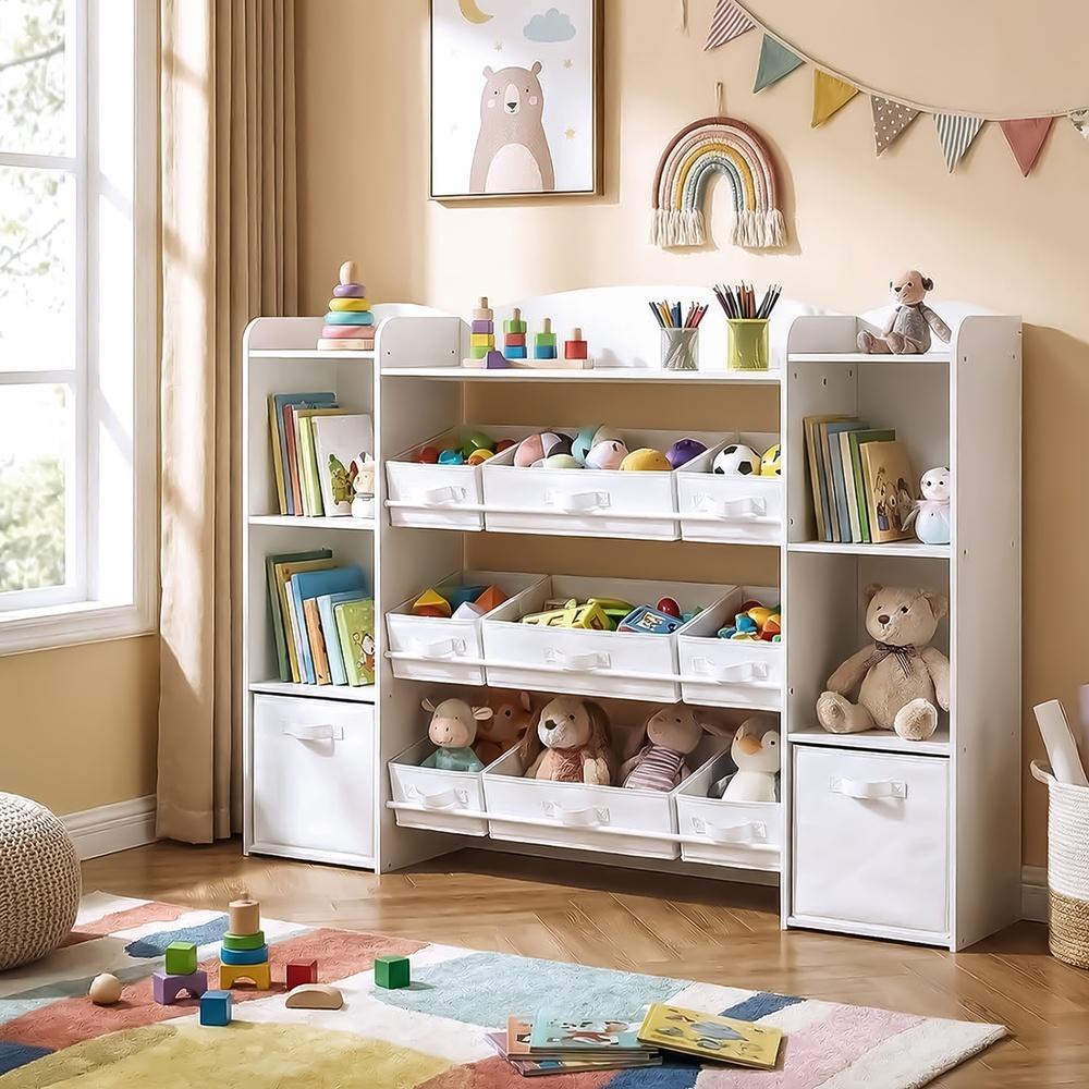 Kinderplank - 4 Open Vakken - Speelgoedrek - Montessori - Wit