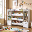 Kinderplank - 4 Open Vakken - Speelgoedrek - Montessori - Wit