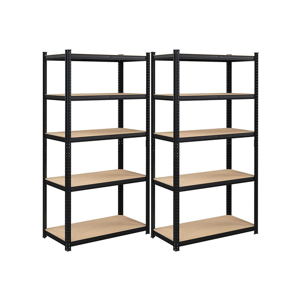 Förvaringsskåp set om 2 – Förstärkt stålram – Svart