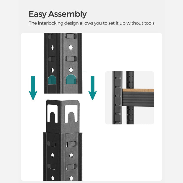 Hyllor – Ställbara hyllor – Stål – Svart