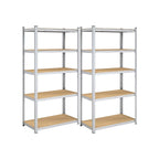 Förvaringsskåp - Uppsättning av 2 - 200 x 100 x 50 cm - till 875 kg - med 5 justerbara hyllor