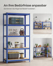 Opbergrek - 200 x 100 x 50 cm - 5 Verstelbare Planken - Staal - Blauw