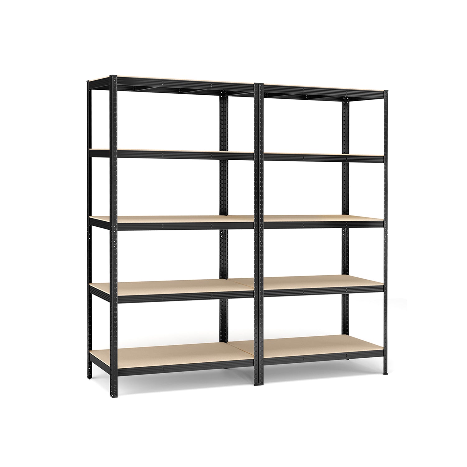 Stellingkast - Set van 2 - 5 Planken - Draagvermogen tot 875 kg - Zwart