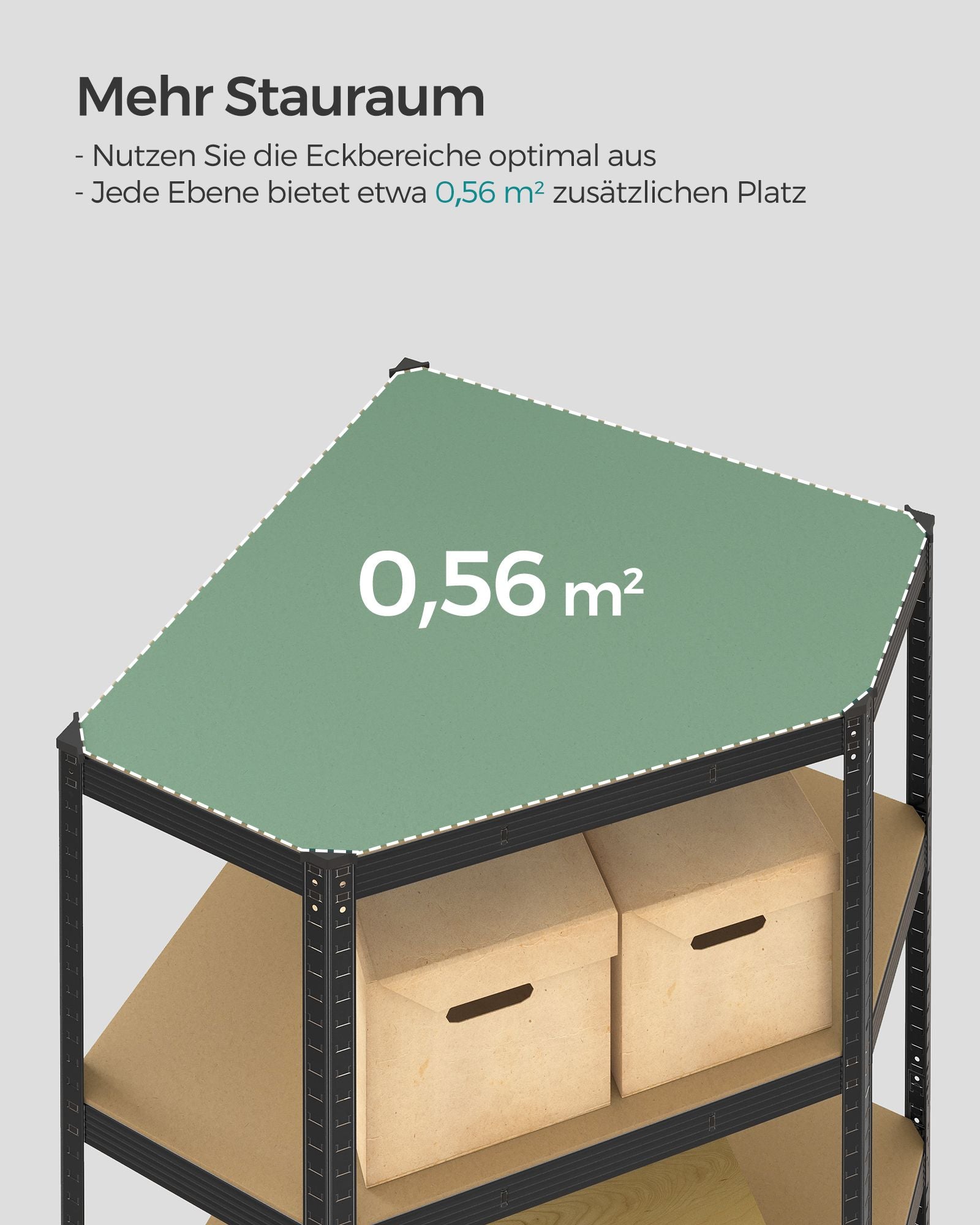 Hörnbräda - Larekapacitet på upp till 875 kg - bläck -svart och naturlig beige