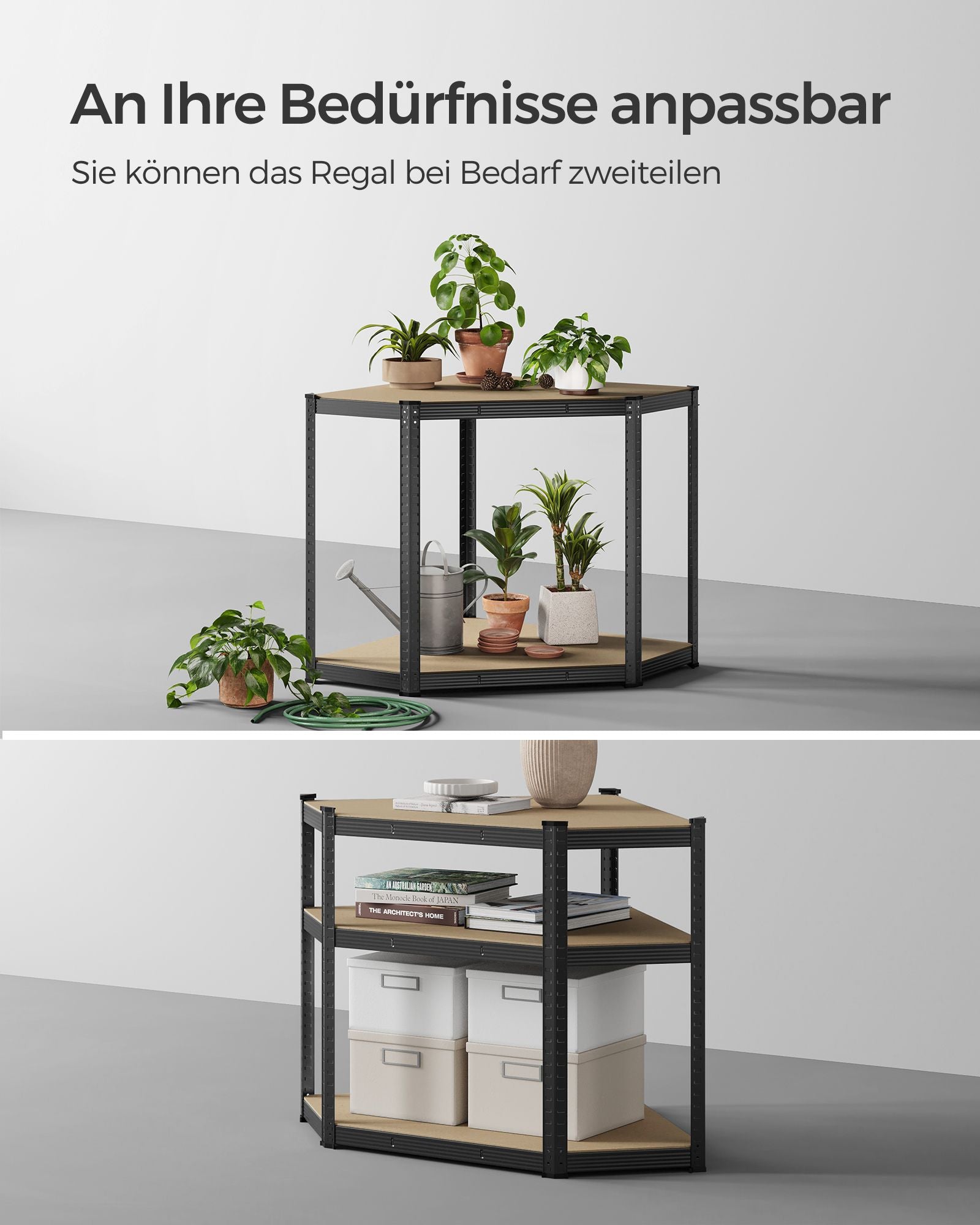 Hörnbräda - Larekapacitet på upp till 875 kg - bläck -svart och naturlig beige