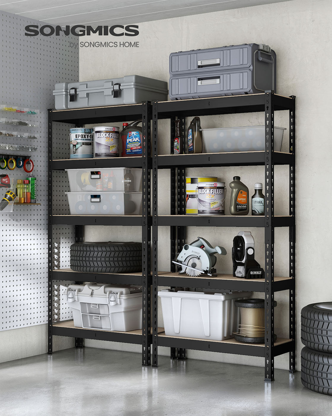Hyllsats – Heavy duty – Stål – Svart