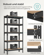 Tungt utförd skyddsuppsättning av 2 med 5 hyllor 30 x 75 x 150 cm svart