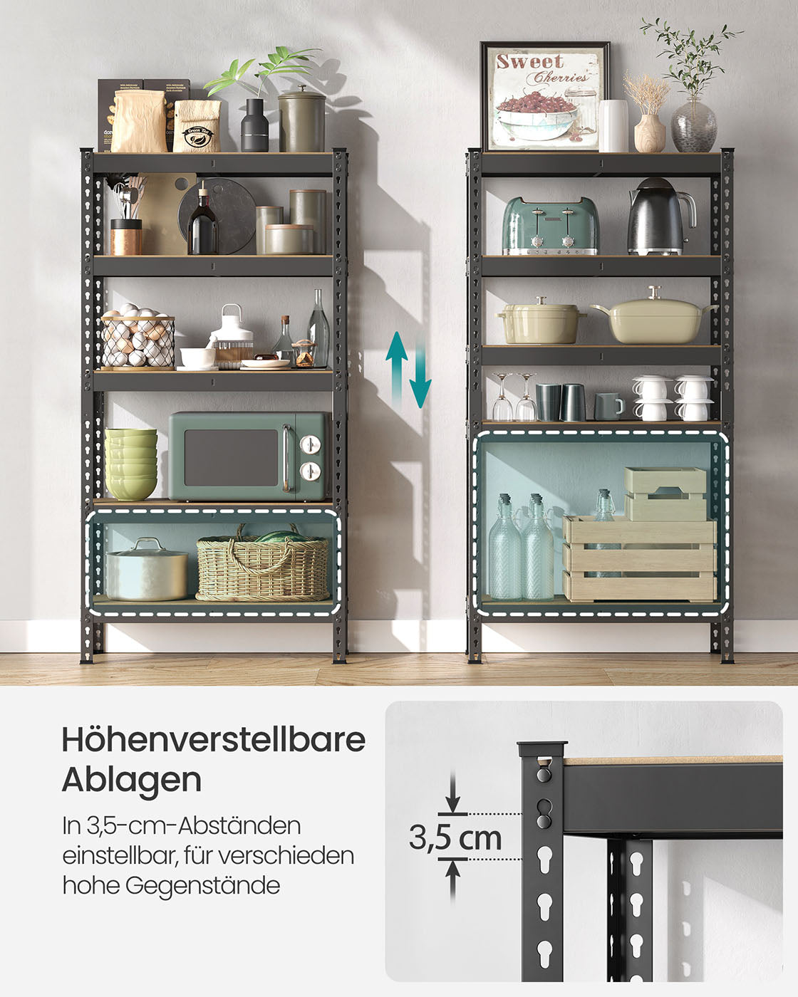Hyllsats – Heavy duty – Stål – Svart