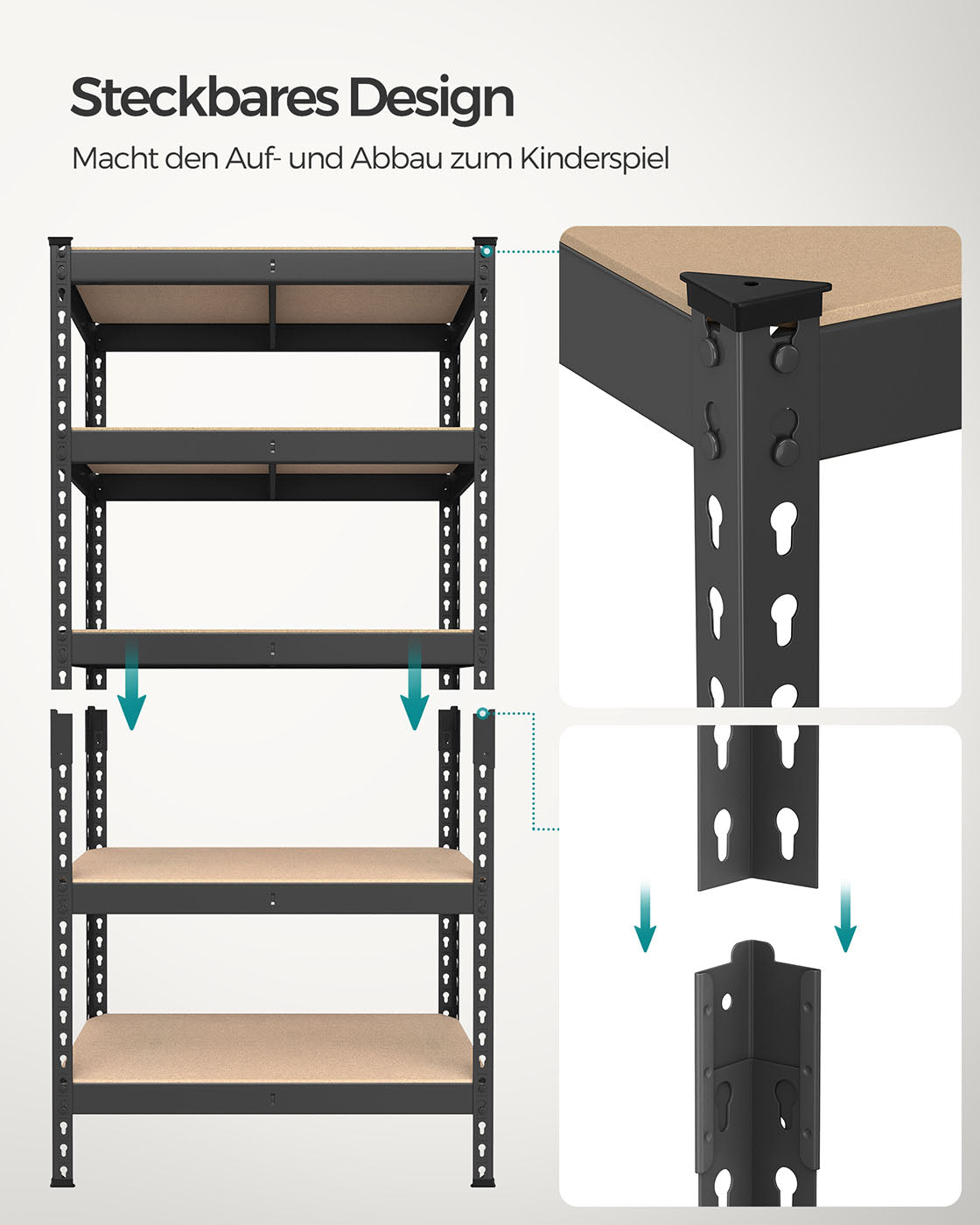 Hyllsats – Heavy duty – Stål – Svart