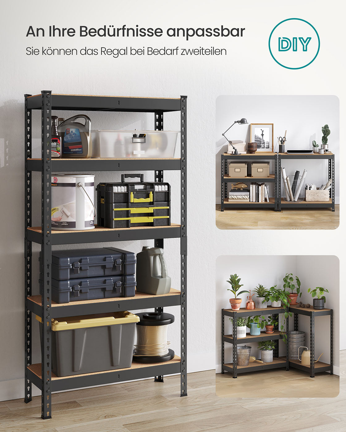Hyllsats – Heavy duty – Stål – Svart