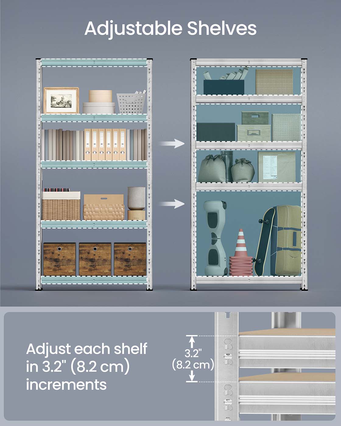 Stelling - robust - justerbara hyllor