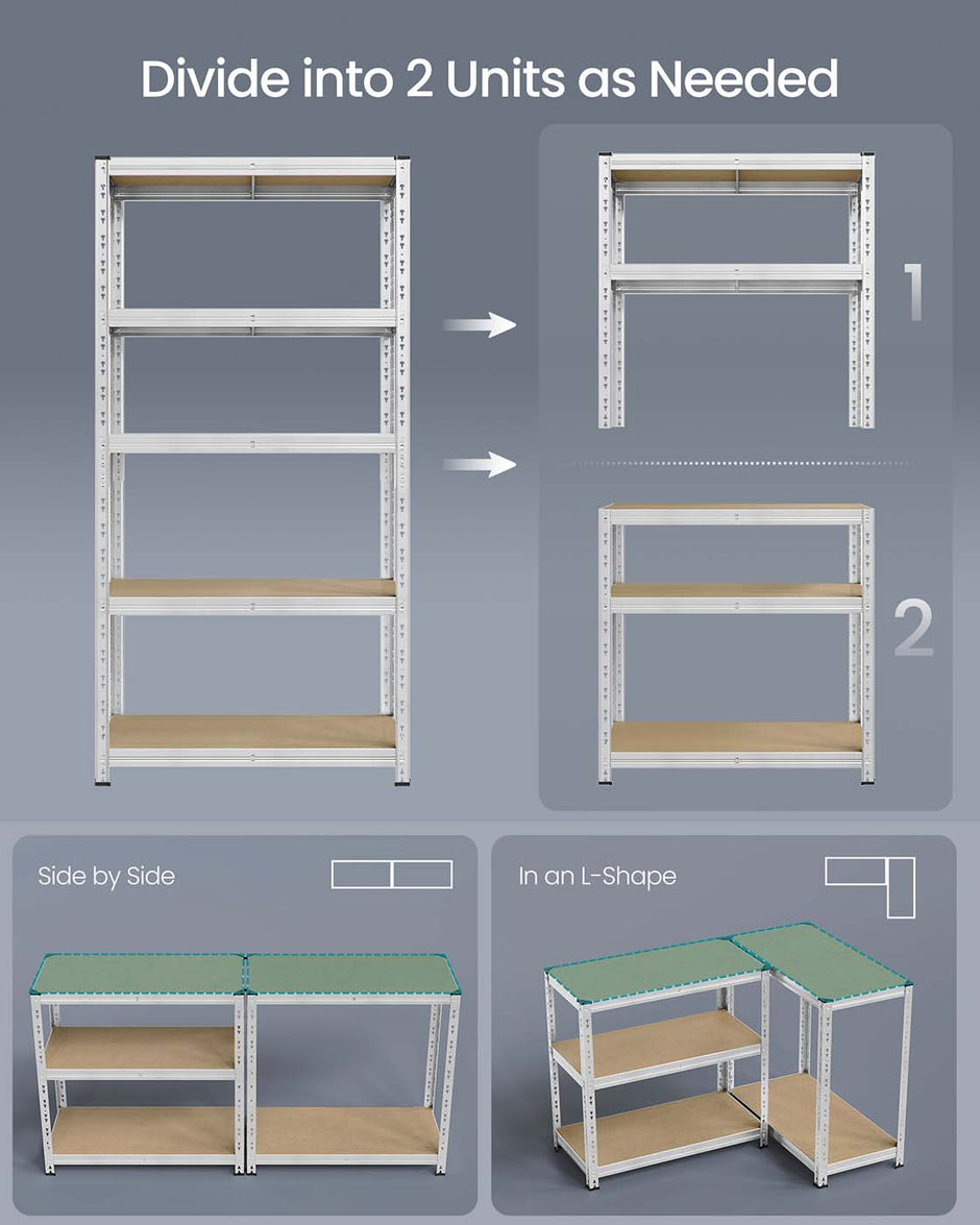 Hylla – robust och justerbar – stål – silver