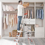 LADDER - ALUMINIUM - ANTI -SLIP - 5 steg - Upp till 150 kg lastkapacitet