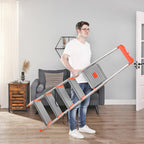 LADDER - ALUMINIUM - ANTI -SLIP - 5 steg - Upp till 150 kg lastkapacitet