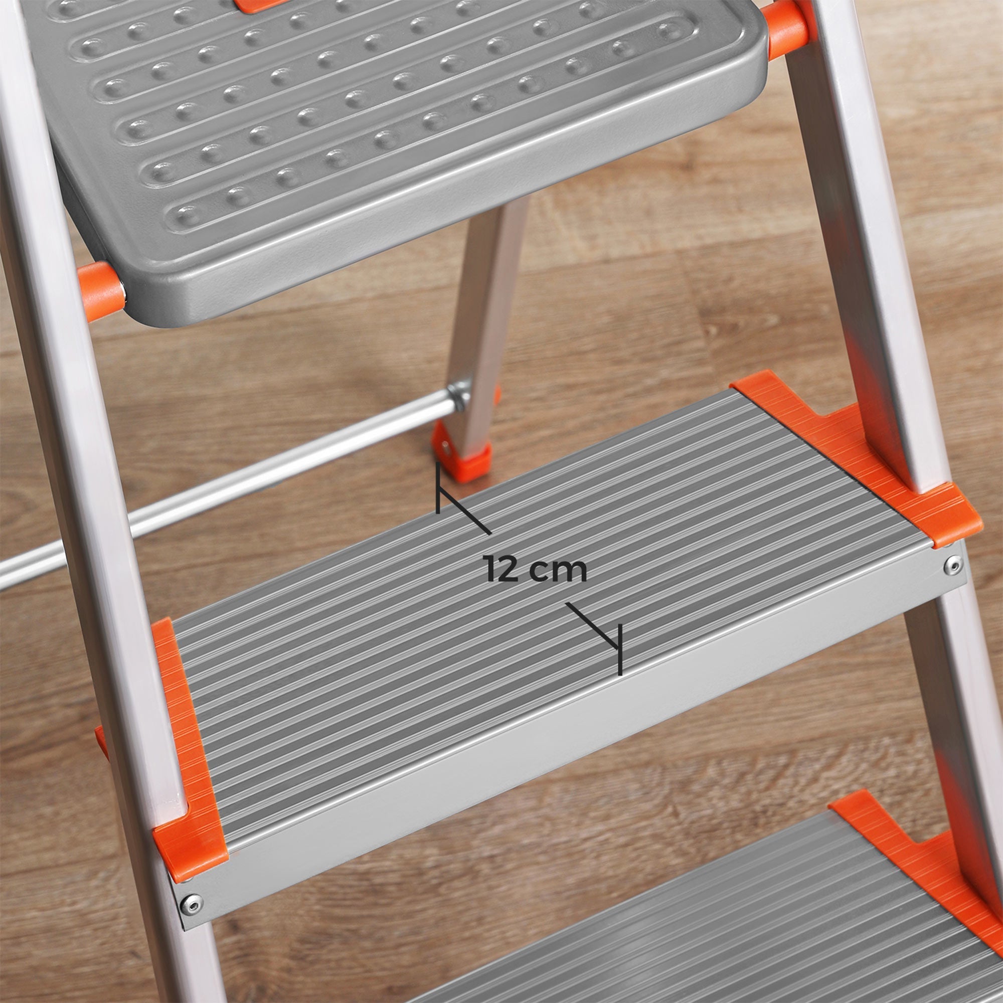 LADDER - ALUMINIUM - ANTI -SLIP - 5 steg - Upp till 150 kg lastkapacitet
