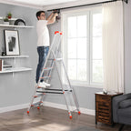 LADDER - ALUMINIUM TRAIRLADDER - 6 steg - Grå / orange