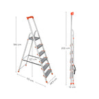 LADDER - ALUMINIUM TRAIRLADDER - 6 steg - Grå / orange