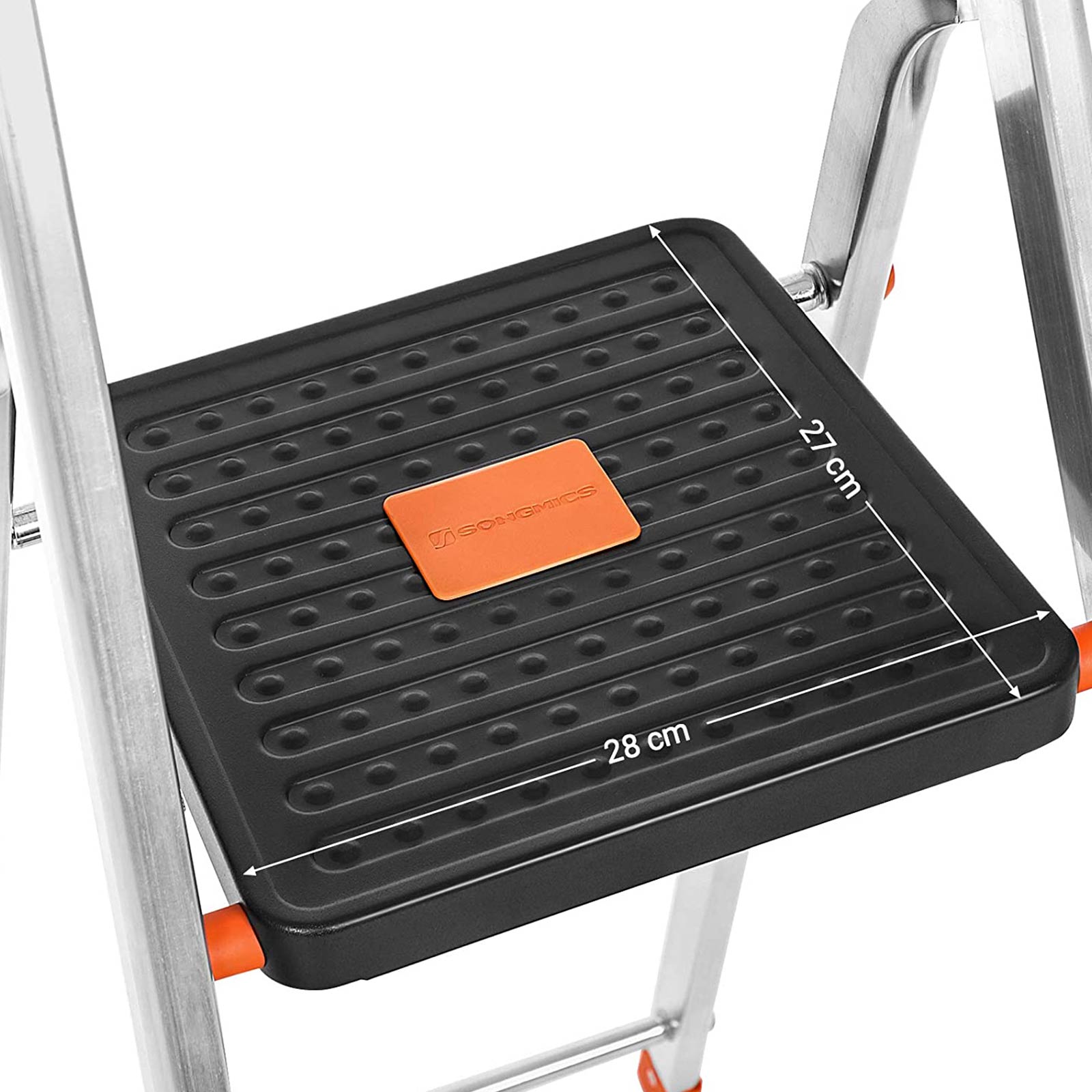 LADDER - 3 steg - Aluminium - Anti -Slip Feet - Lastkapacitet 150 kg
