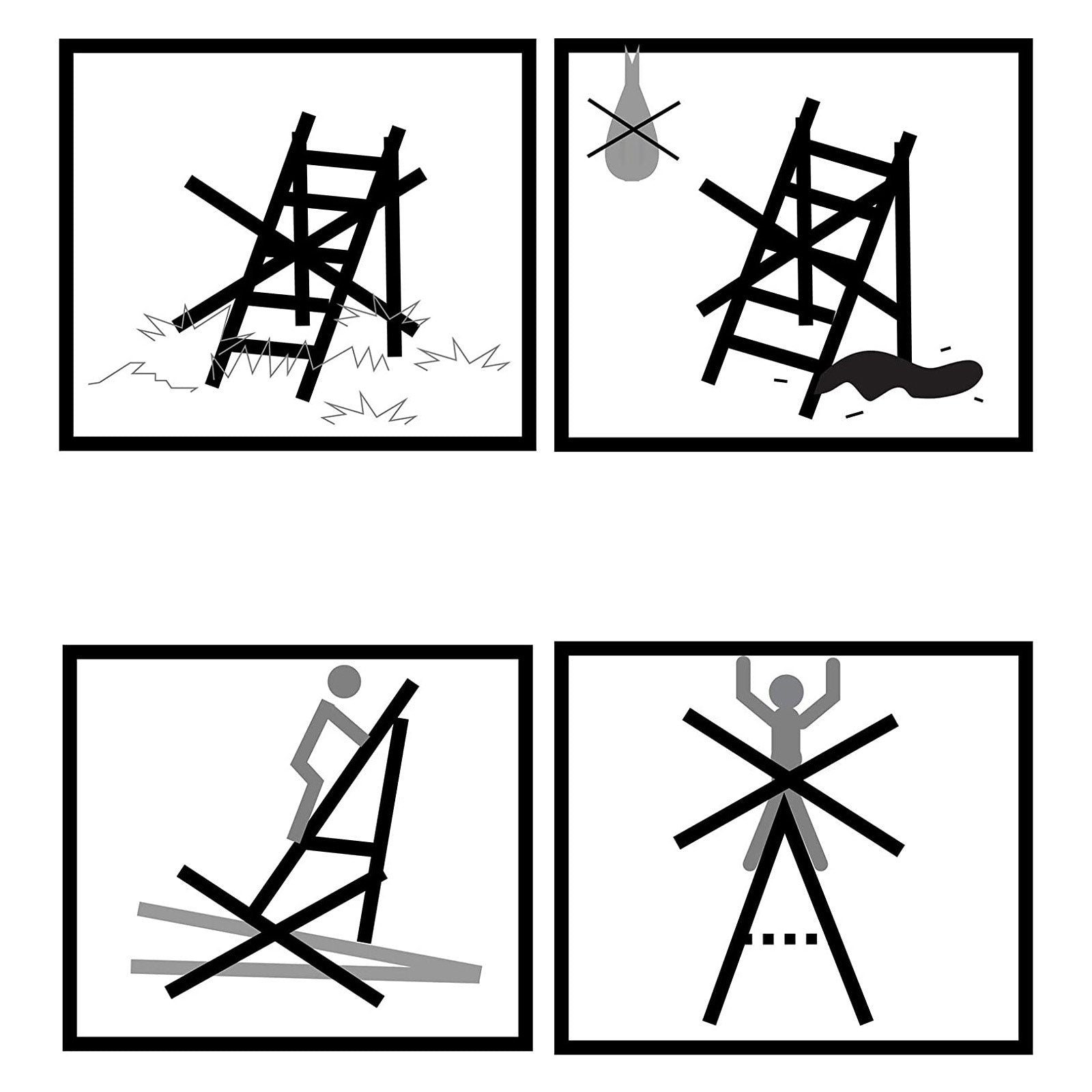 LADDER - 3 steg - Aluminium - Anti -Slip Feet - Lastkapacitet 150 kg