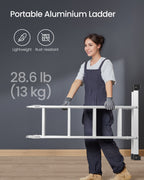 Stege med 16 steg i 6 positioner 430 cm långt silver