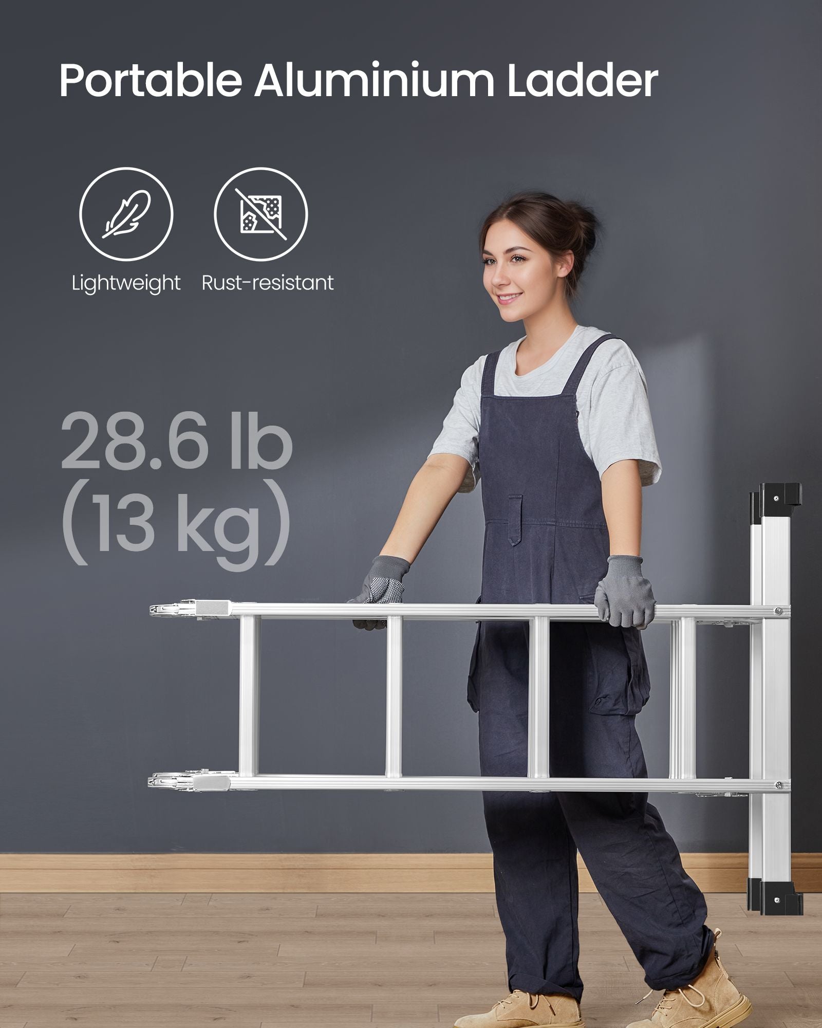 Stege med 16 steg i 6 positioner 430 cm långt silver