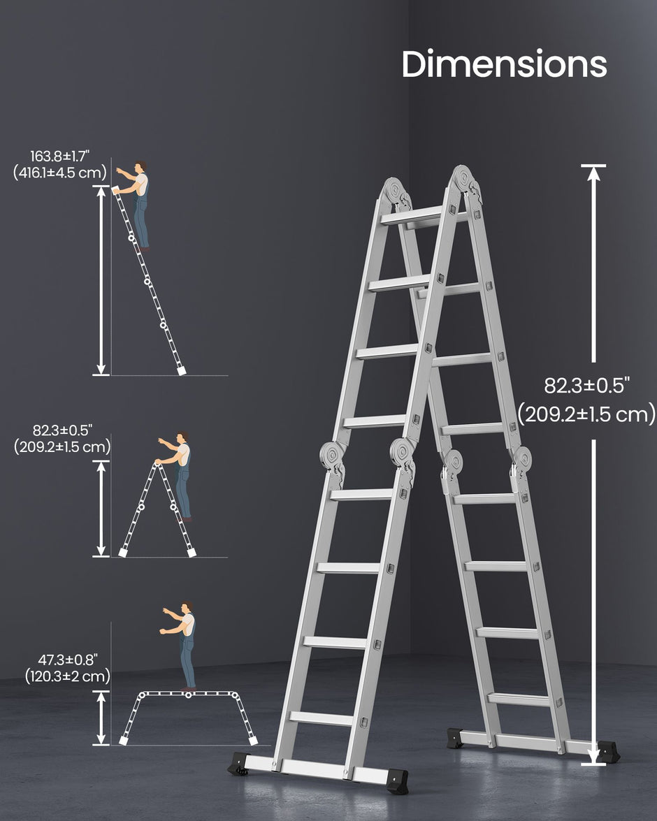 Aluminiumstege – 16 steg – 430 cm – Silver