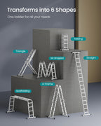 Stege med 16 steg i 6 positioner 430 cm långt silver