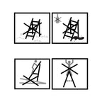 Stege - Folding Ladder - 3 steg - Aluminium - Anti -Slip - Skattepliktiga upp till 150 kg - Orange / Silver