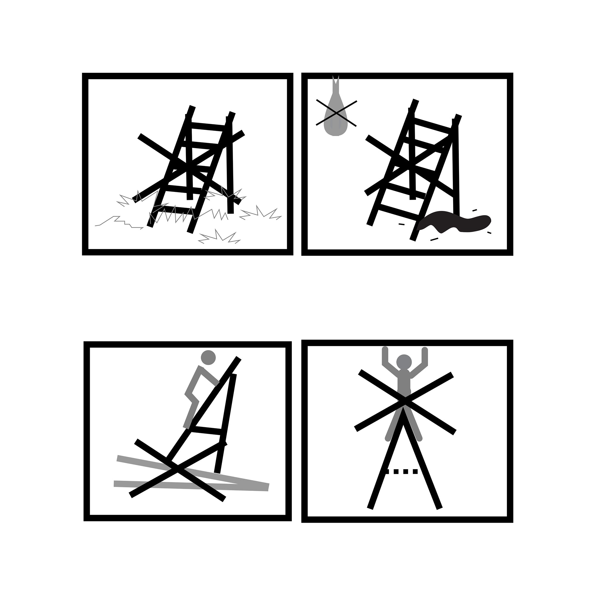 Stege - Folding Ladder - 3 steg - Aluminium - Anti -Slip - Skattepliktiga upp till 150 kg - Orange / Silver