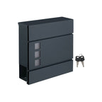 Mailbox - Modern Wall Letterbox - Med tidningsutrymme - Låsbar - svart