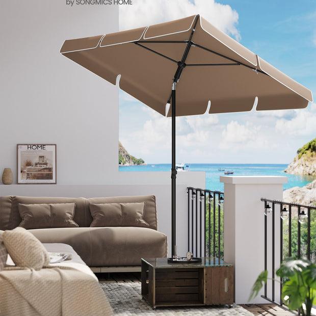 Parasoll – Fällbart och justerbart – Valnötsbrun