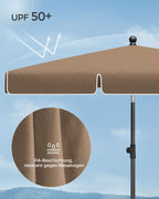 Parasol 200 x 125 cm fällbart och justerbart i höjd