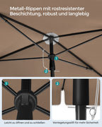 Parasol 200 x 125 cm fällbart och justerbart i höjd