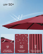 Dubbel parasol-460 x 270 cm-med pendel och UV-skydd