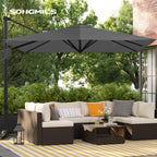 Parasol - 290 × 290 cm - 360 ° Roterabel - med standard