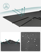 Parasol - 290 × 290 cm - 360 ° Roterabel - med standard