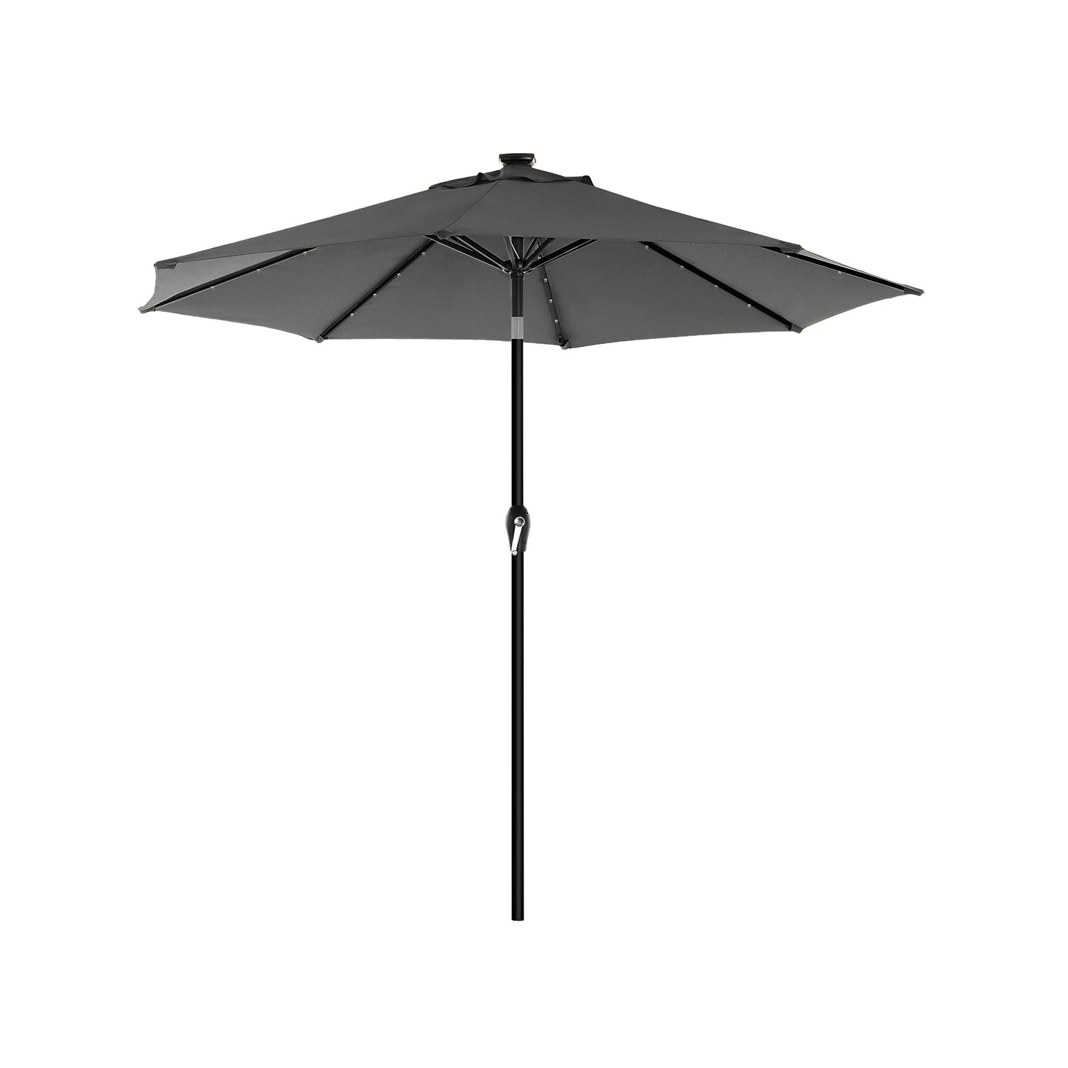 Parasoll med LED solcellsbelysning 2,7 m taupe