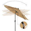Parasoll med LED solcellsbelysning 2,7 m taupe