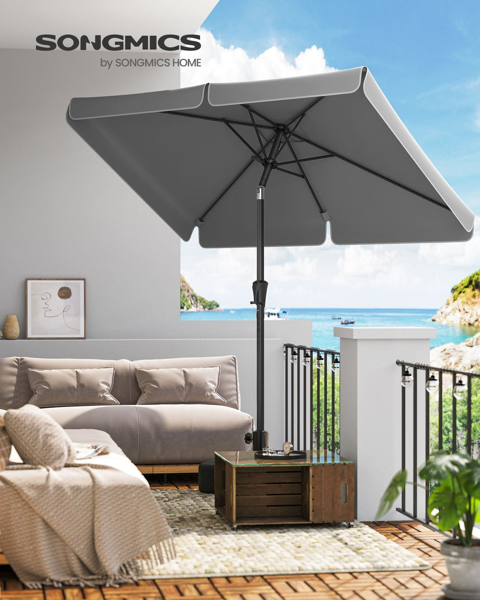 Balkonparasol - 300 x 200 cm - Rechthoekig - Kantelbaar - Grijs
