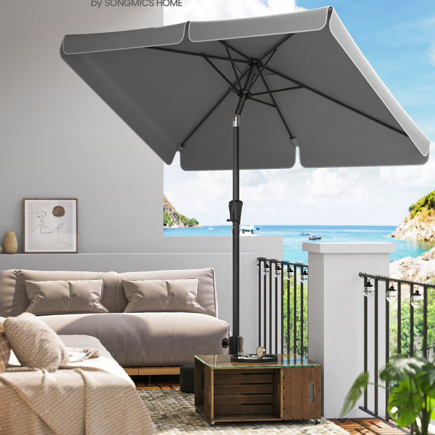 Balkonparasol - 300 x 200 cm - Rechthoekig - Kantelbaar - Grijs