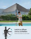 Balkonparasol - 300 x 200 cm - Rechthoekig - Kantelbaar - Grijs