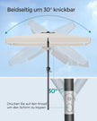 Balkonparasol - 300 x 200 cm - Rechthoekig - Kantelbaar - Beige
