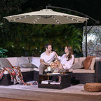 Parasol på solenergi med LED-belysningsmodern design
