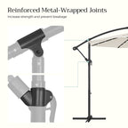 Parasol på solenergi med LED-belysningsmodern design