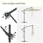 Parasol på solenergi med LED-belysningsmodern design