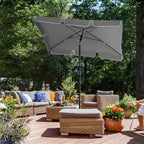 Parasol - Rectangular Garden Parasol - Foldbar - 200 x 125 cm - Grå